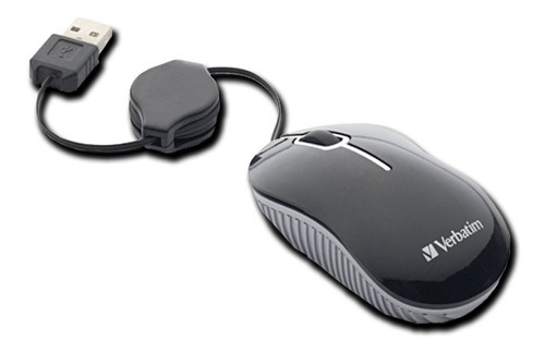 Mouse Óptico Mini Travel Alámbrico Verbatim 98113 /v Color Negro