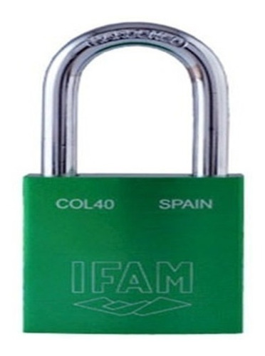 Candado 40 Mm Aluminio Ifam Col40v Verde