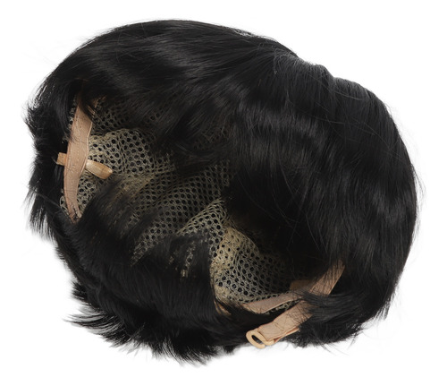 Peluca Completa Para Hombre, Color Negro, De Reemplazo De Pe