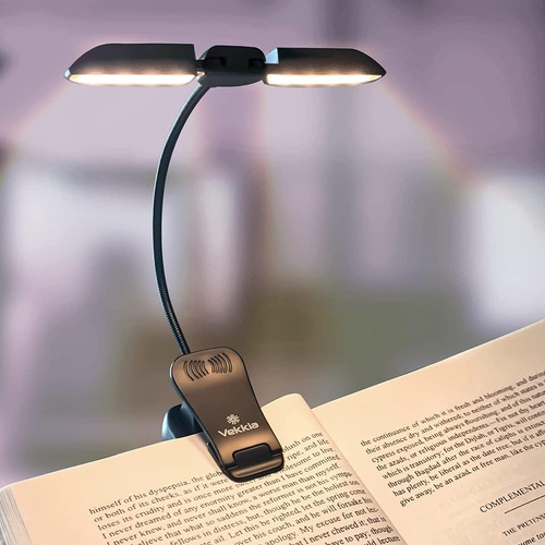 Lámpara De Libro Recargable Vekkia 14 Led Con Abrazadera Par