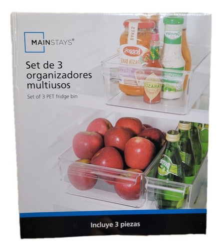 Set De 3 Organizadores Multiusos Para Refrigerador Mainstays