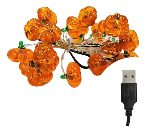 Cadena De Luces Led Con Forma De Calabaza Para Halloween