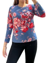 Comprar Remera Estampada Seda Fria Mujer Cuello Redondo
