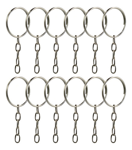 Argola Com Corrente Para Chaveiro 25mm Prata 1000 Unidades