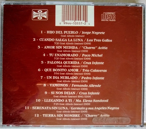 Serie Compositores Cd José Alfredo Jiménez Vol.5 Orfeón 2002 (Usado)