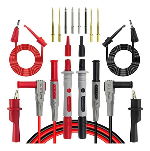 Cable De Prueba Multímetro Eléctrico Con Pinzas Cocodrilo