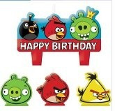 Vela De Aniversário Angry Birds 04peças No Pacote