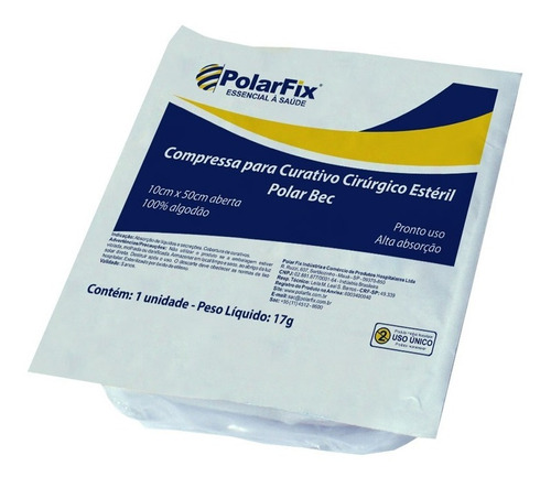 5 Compressa P/ Curativo Cir. Estéril 10cmx50cm Polarfix