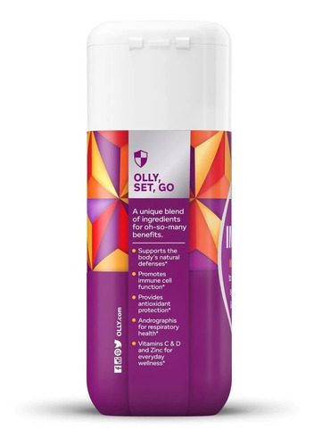 Olly Ultra Inmunidad Con Mezcla De Antioxidantes 60 Softgels Sabor Sin Sabor