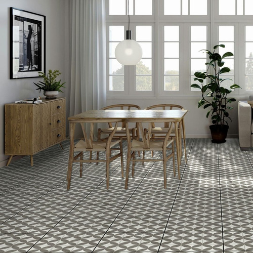 Ceramica Flower Black 45,3x45,3 1ra Calidad San Lorenzo
