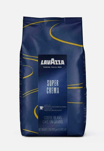 Lavazza Super Crema - Bolsa En Grano De Café 1000 G./2.2 Lb