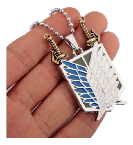 Collar Attack On Shingeki No Kyojin Se Extraen Espadas Plateado Azul