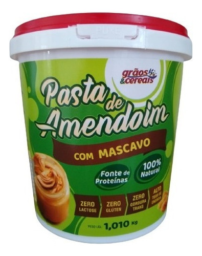 Pasta De Amendoim Com Açúcar Mascavo - Grãos E Cereais 1 Kg