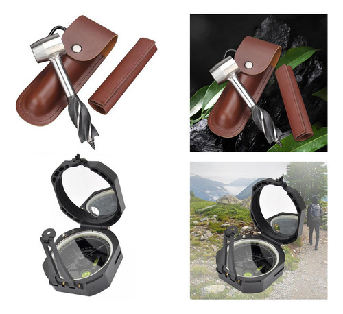 2 Brújulas De Camping De Estilo Militar Con Espejo De