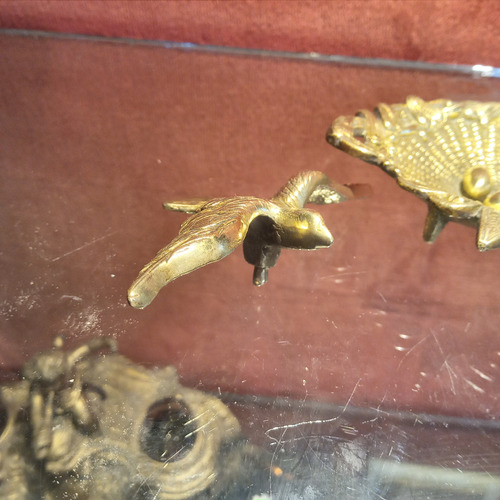 Estatuilla De Bronce Macizo Figura Pájaro Ave Animal Dorado (Usado)