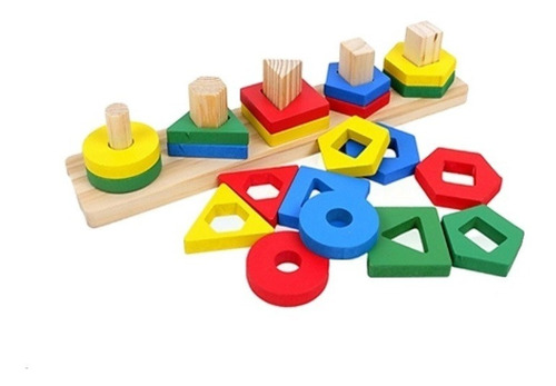 Juego Encaje Dificultad Madera Didáctico Bloque Construccion