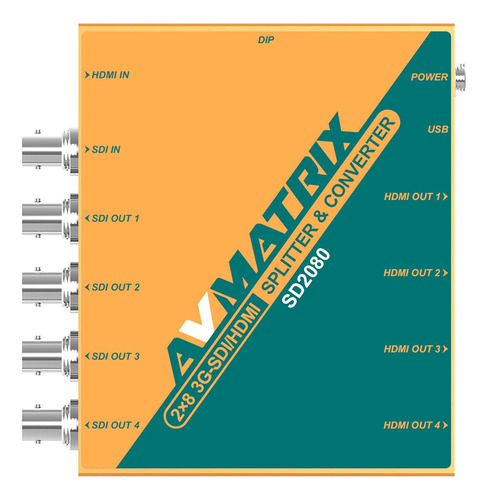 Avmatrix Sd2080 2x8 Sdi/hdmi Convertidor Divisor De Senal 1x