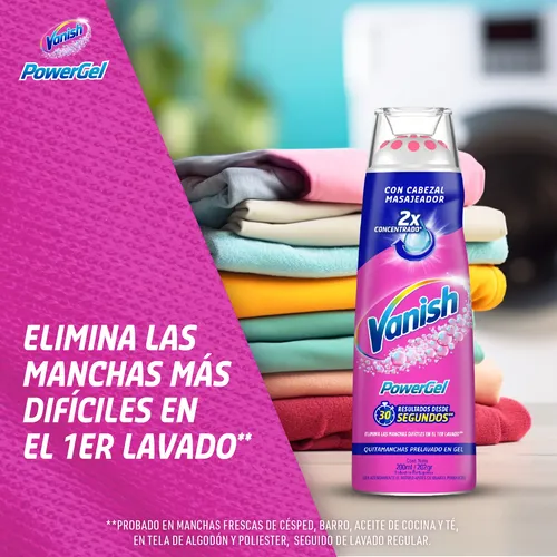 VANISH QUITAMANCHAS EN GEL EN 30 SEGUNDOS, CON CABEZAL MASAJEADOR  200 ML