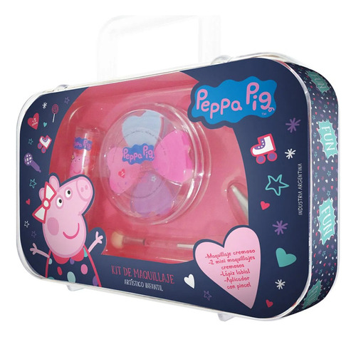 Set De Maquillaje Infantil Peppa Pig Maq Cremoso + Labial