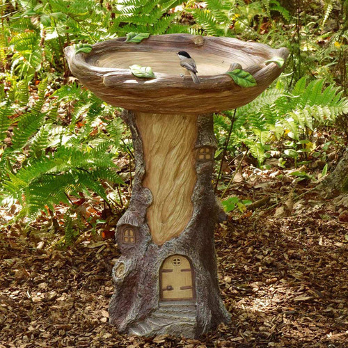 Hermoso F Pedestal De Baño For Pájaros Marrón Hecho A Mano F