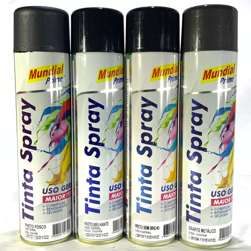 Pintura Aerosol Spray Esmalte Negro Semi Mate #1 400ml M24