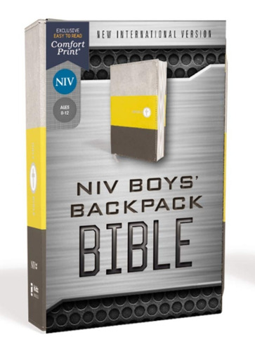 Biblia En Inles Infantil Niv Boys' Bible Compact Yellow/gray