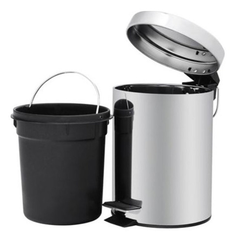 Papelera En Acero Set 3 Y 12 Lts Baño Oficina Cocina Caneca