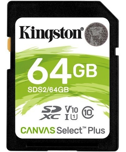 Imagem 1 de 2 de Cartão Memória Kingston Sd Xc 64gb Canvas Select Plus Uhs-i