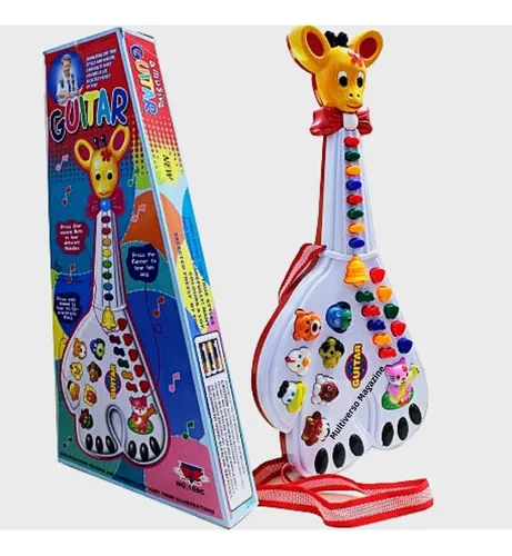 Brinquedo Guitarra Musical Girafa Teclado Infantil Som