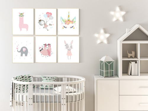 Imagen 1 de 7 de 6 Lámina Imprimible Cuadro Decorativo Dormitorio Niña Regalo