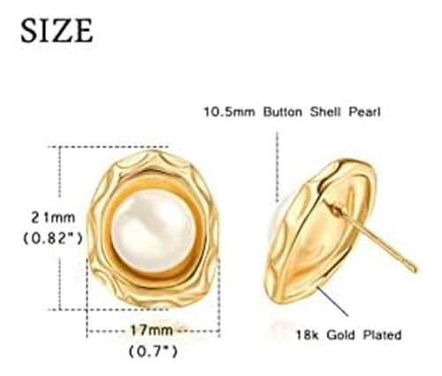 Pendientes De Perla Para Mujer Boho 18k Chapado En Oro Chasi