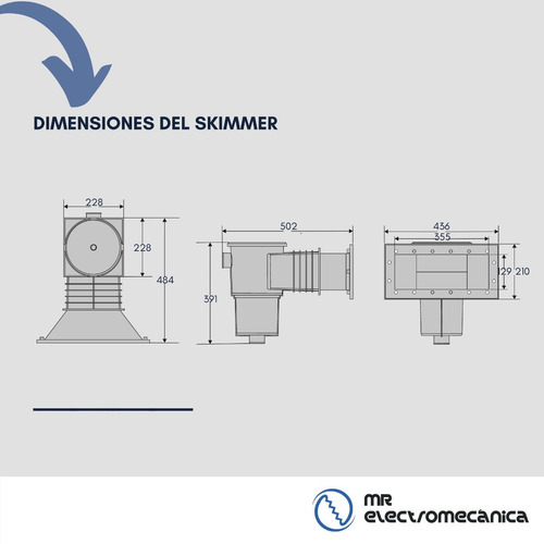 Imagen 6 de 10 de Kit Pileta Hormigón: Skimmer Grande Fluvial + Acces Vulcano