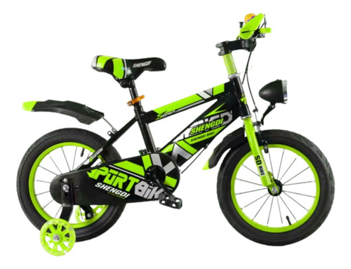 Bicicleta De Niño Aro 16 Verde Fluor Premiun