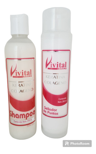 Vivital Kit Sellador Kyc Y Shampoo Sin Sal Keratina Colágeno