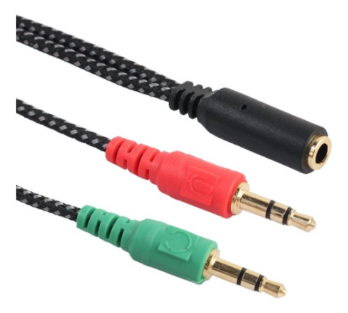 Cable Adaptador Convertidor Plug 3.5 Audio Y Microfono 1 A 2