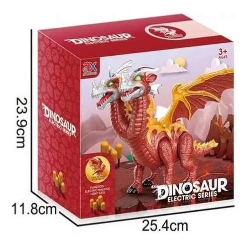 Dinosaurio Dragon 2 Cabezas T Rex Luz Sonido Explorer Fan