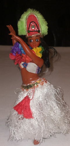 Muñeca Hawaiana Plástico Soplado Antigua De Los 70,s
