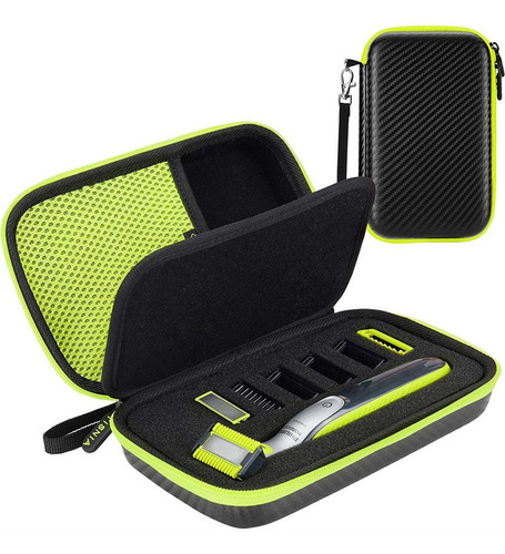 Case (estojo) Para Barbeador Oneblade Philips Impermeável Cor Preto/verde