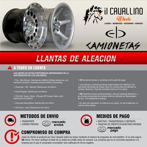 Llanta Aleacion Deportiva Eb Usw7 Rodado 17x8 F100 Ika Jeep