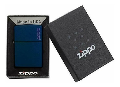 Encendedor Zippo Azul Marino Mate Logo Zippo Mz239zl