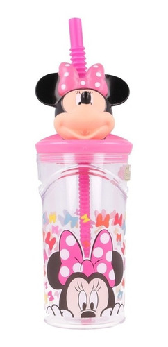 Vaso Infantil Con Tapa 3 D Minnie Mouse Disney Original