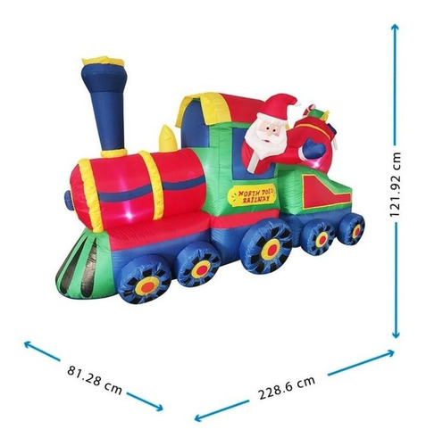Inflable Holiday Time Santa En Tren Navideño 2.28m