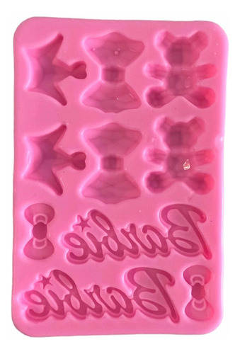 Molde De Silicón Fondant Pasta Muñeca Moda Moños Osos Corona