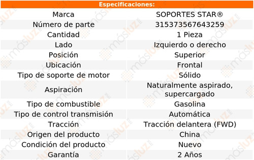 Repuesto Sop Del Izq/der Sup Regal 3.8l V6 94/04 S Star