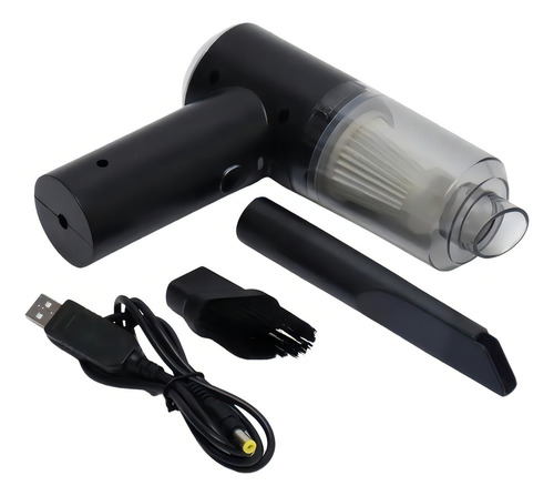 Mini aspiradora portátil recargable para automóviles USB, color negro
