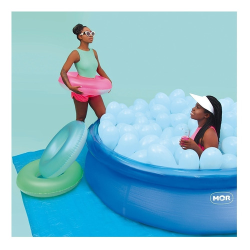 Piscina Inflável redonda Mor 001053 de 2.4m x 63cm 2400L azul caixa