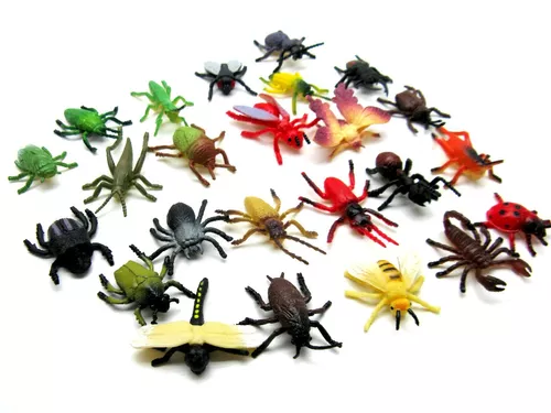 Juguete Animales Mini Insectos X24 Bicho Goma Juego Pack 018