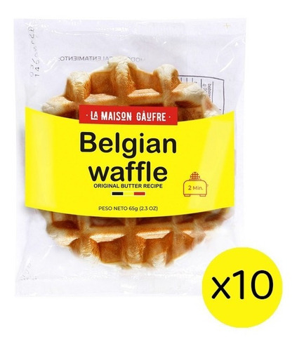 Waffle Belga Original X 65gr Pack X10 Un - Dulce 1° Calidad