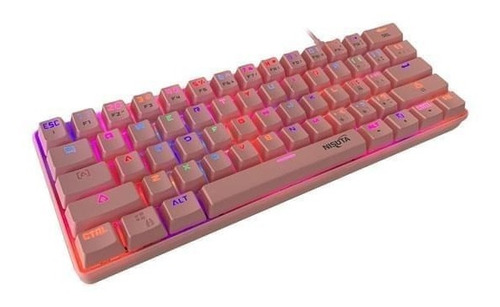 Teclado Mecánico Rosa Nisuta Nskbgz61p Con Rgb, Swi Outemu