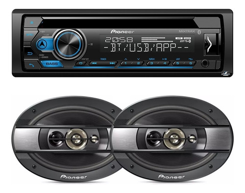 Toca Cd Pioneer Bluetooth Spotify Deh-s4280bt + 02 6x9 Pol